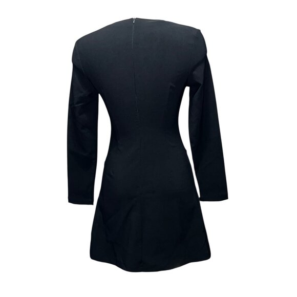 Halara Long Sleeve Square Neck Mini Cargo Work Dress Sz Small Black - Picture 6 of 16